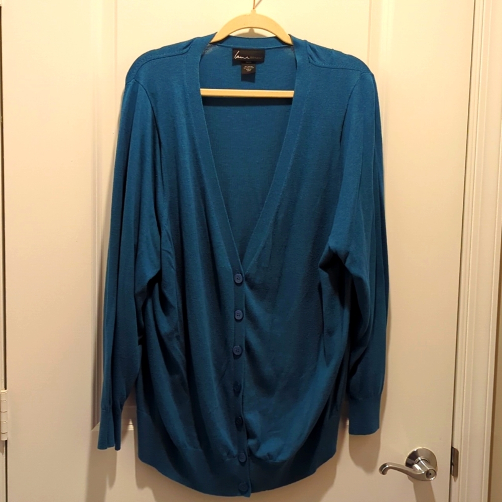 Lane Bryant Blue Button-Up Cardigan Size 26/28